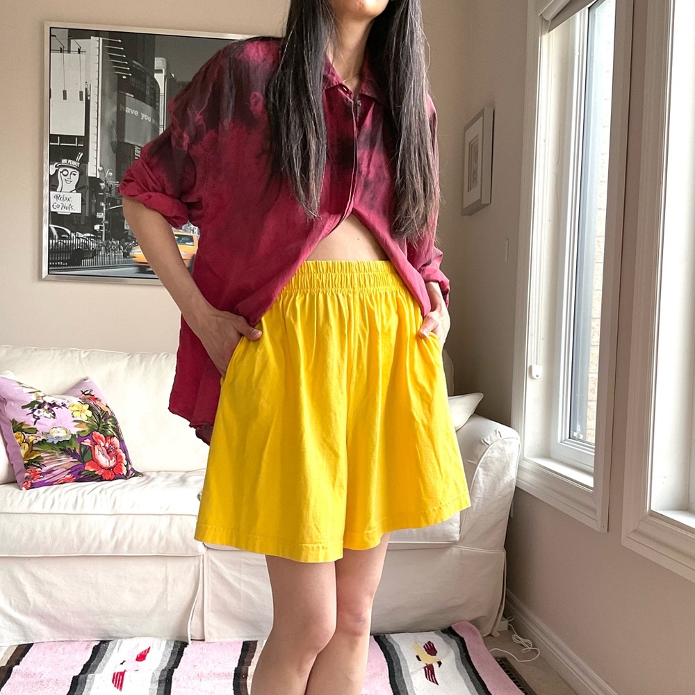 Russell Athletic yellow sport shorts